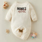 Mayoreo Mono de manga larga liso con estampado de letras para bebé hibobi Rosado 9-12 meses