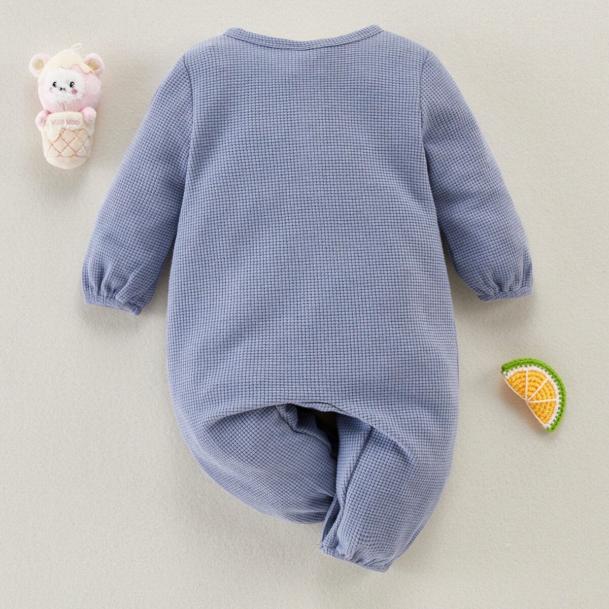 Mayoreo Mono de manga larga liso para bebé hibobi Gris azulado 3-6 meses