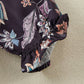 Mayoreo mameluco de manga larga con estampado floral y borlas con volantes para niña hibobi Morado oscuro 12-18 meses