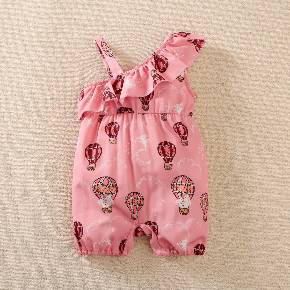 Mayoreo Girl Baby Bunny Body sin mangas con globo aerostático Rosado 9-12 M