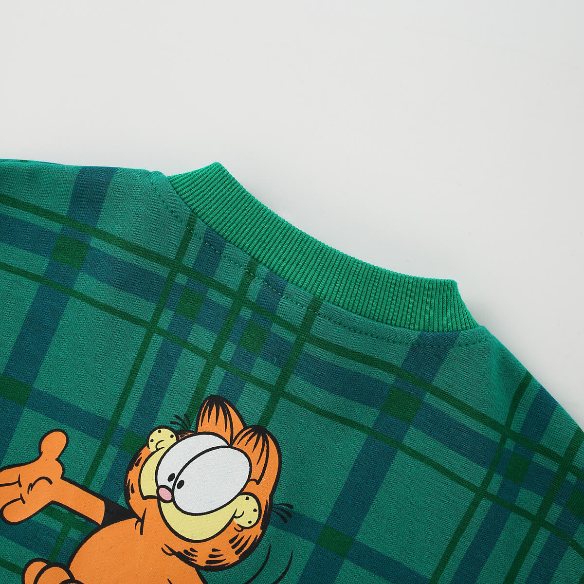 Mayoreo x Garfield Traje de pantalón y top de gato de dibujos animados informal a cuadros para niños pequeños