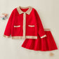 Mayoreo Conjunto de vestido de falda y top sólido de mezcla de sólidos clásicos para niñas pequeñas Rosado 3-4 años