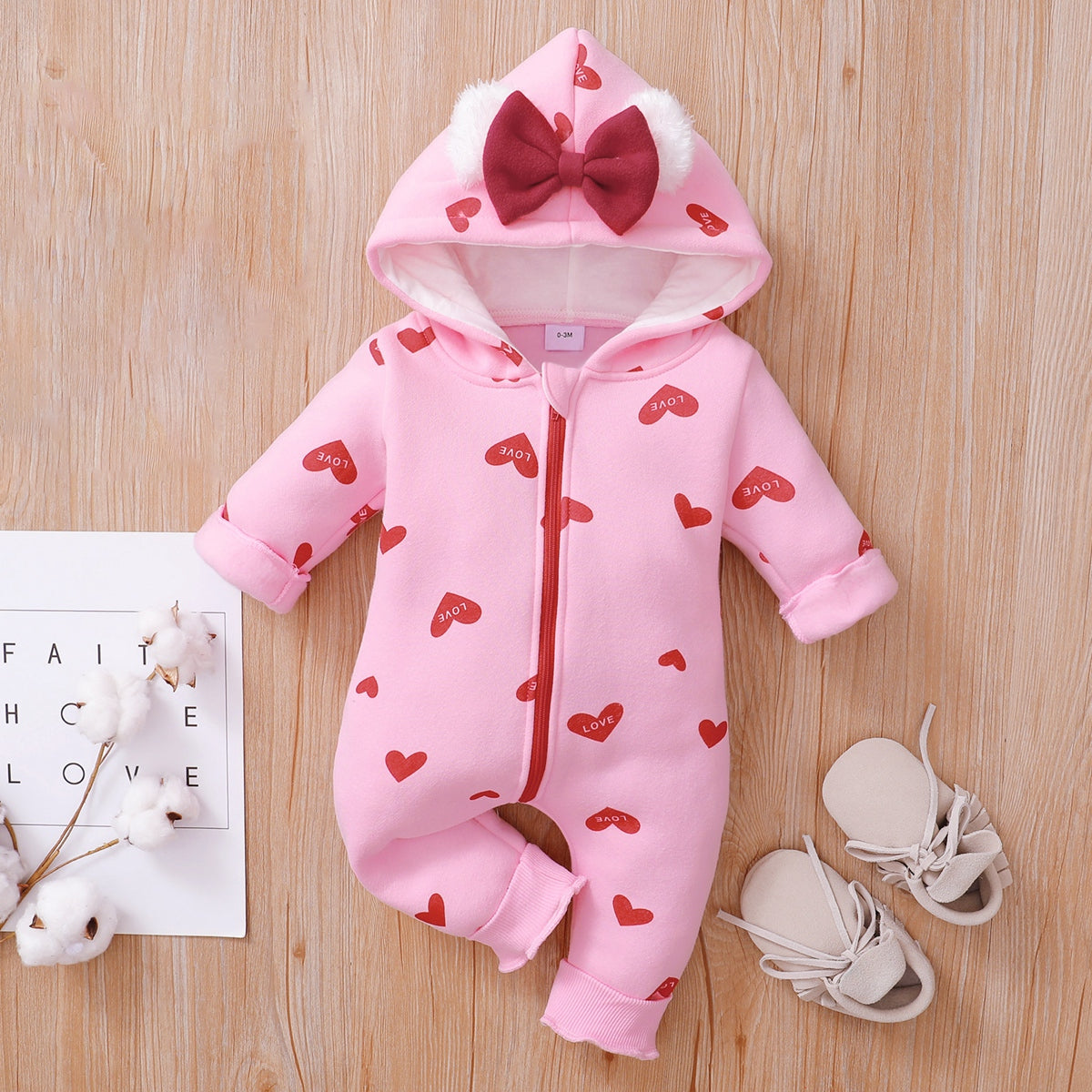 Mayoreo Mono con estampado de arcoíris dulce en forma de corazón para bebé niña Blanco 9-12 M