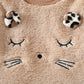 Mayoreo Conjunto de pijama de 2 piezas para niña pequeña 100% algodón de color sólido estilo gato de manga larga de felpa y pantalones de felpa con estampado de leopardo marrón 6-7 Y