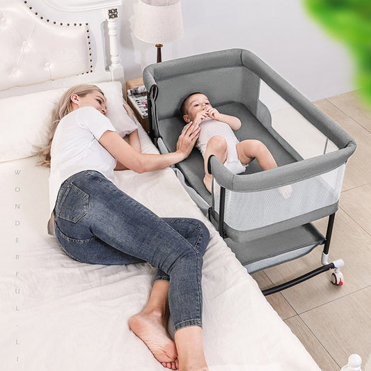 Mayoreo Cuna para recién nacido, cama para bebé, móvil, portátil, para niños, cesta para dormir, cama, cuna plegable de estilo europeo, versátil gris 