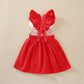 Mayoreo Girl Baby Cute Deer Fly manga correa vestidos Verde 18-24 M