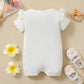 Mayoreo Girl Baby Body de encaje blanco sólido con lazo Rosado 6-9 M