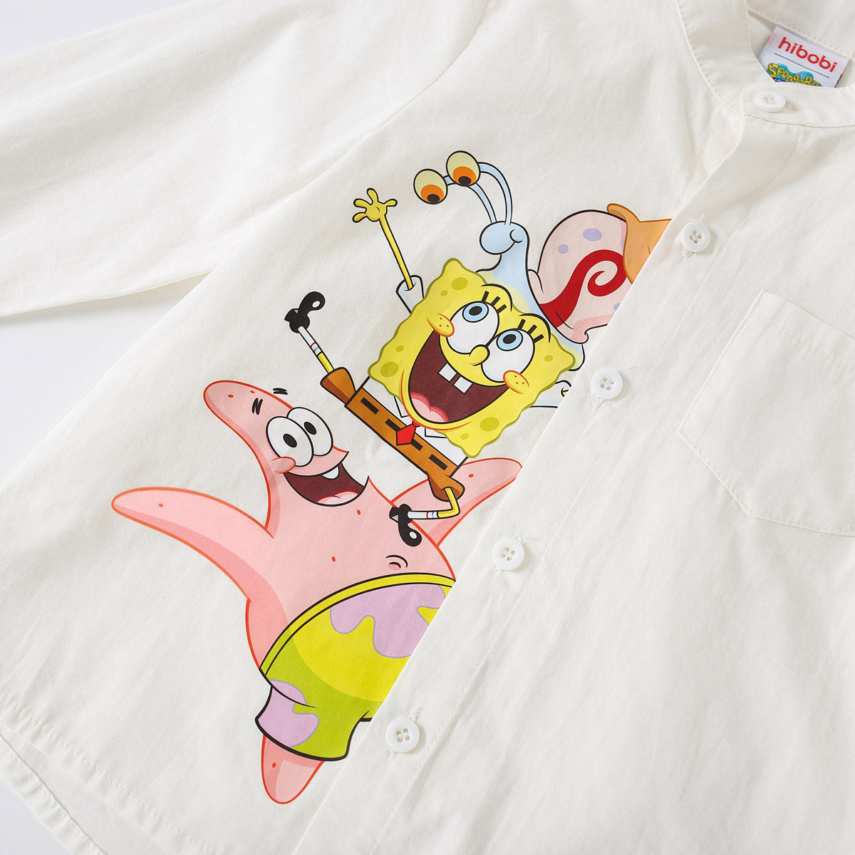 Mayoreo SpongeBob SquarePants × Camisa de manga larga deportiva violeta multicolor para niño pequeño y pantalones de color sólido