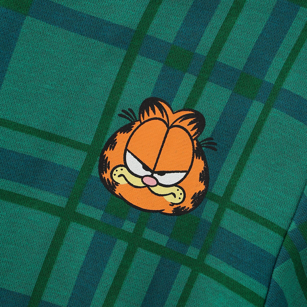 Mayoreo x Garfield Traje de pantalón y top de gato de dibujos animados informal a cuadros para niños pequeños Verde 4-5 años