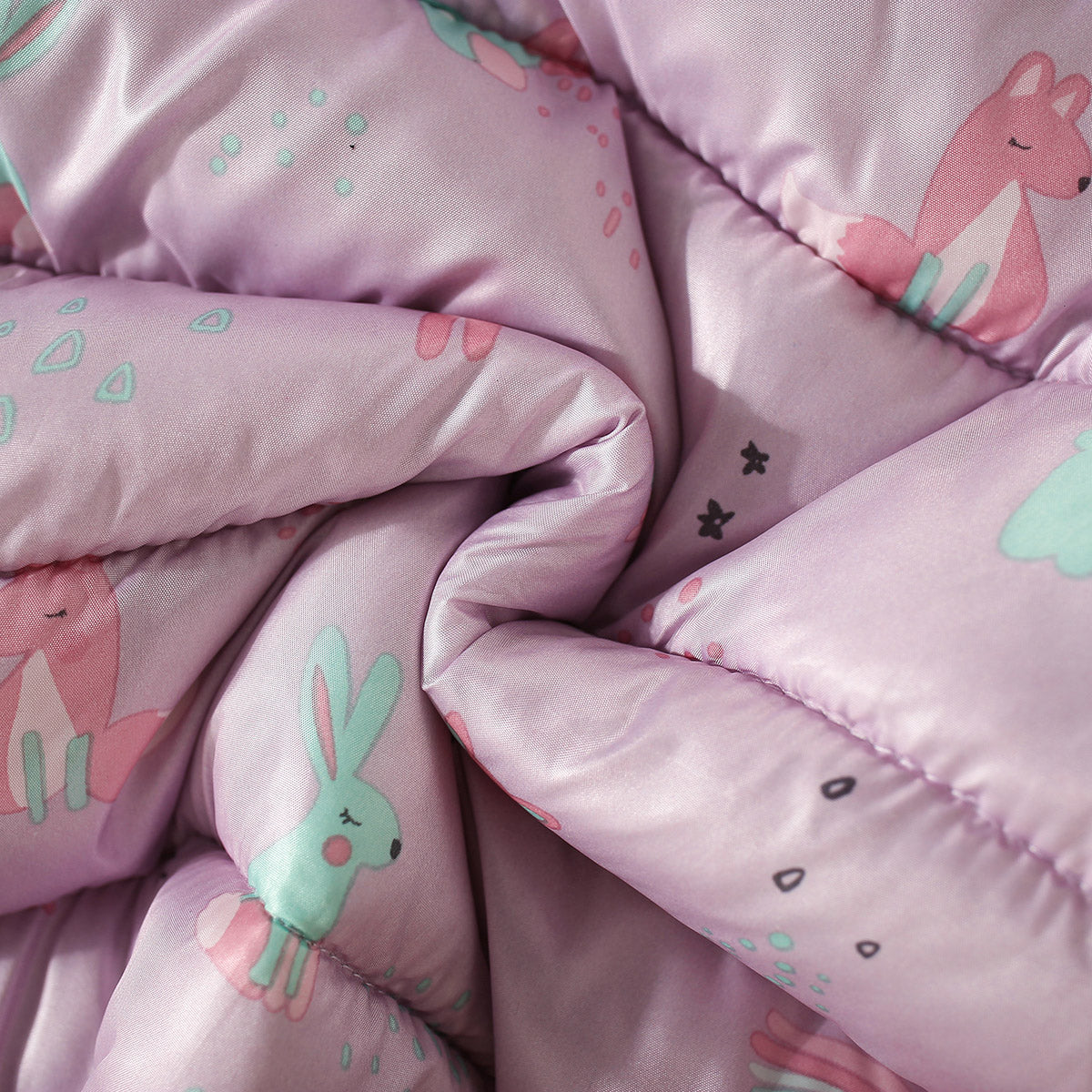 Mayoreo Abrigo acolchado de algodón con cremallera y capucha con estampado de unicornio de dibujos animados para niña pequeña 12-18 M Multicolor