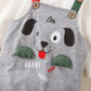 Mayoreo Camiseta Bebé Manga Larga Color Liso & Peto Estampado Perros Gris claro 9-12 M