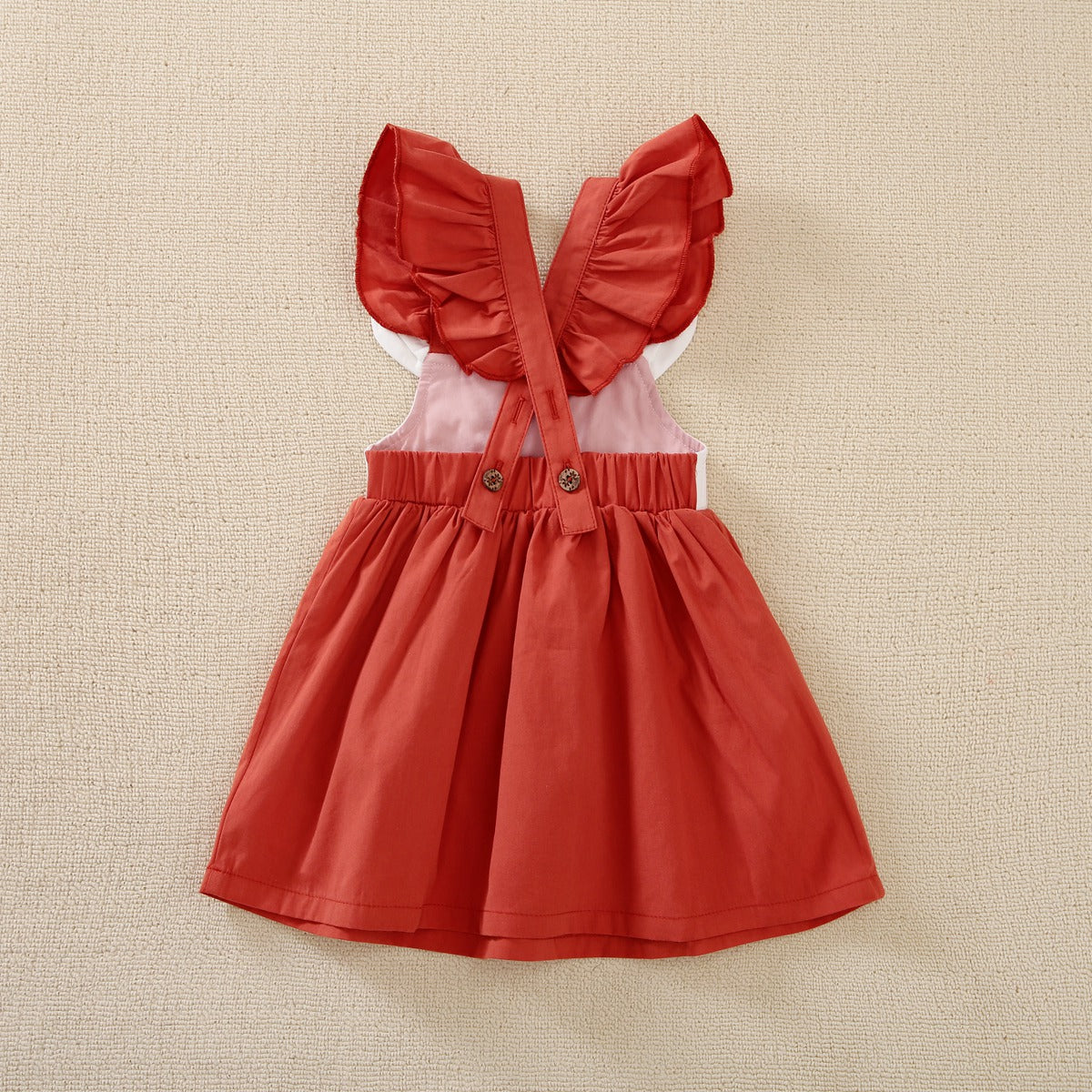 Mayoreo Girl Baby Cute Deer Fly manga correa vestidos Verde 12-18 M