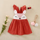 Mayoreo Girl Baby Cute Deer Fly manga correa vestidos